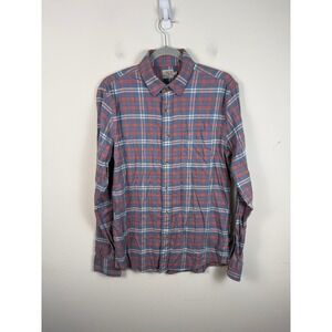 Faherty Mens The All Time Shirt Plaid Flannel Blue Coral MWS2325 Size Medium